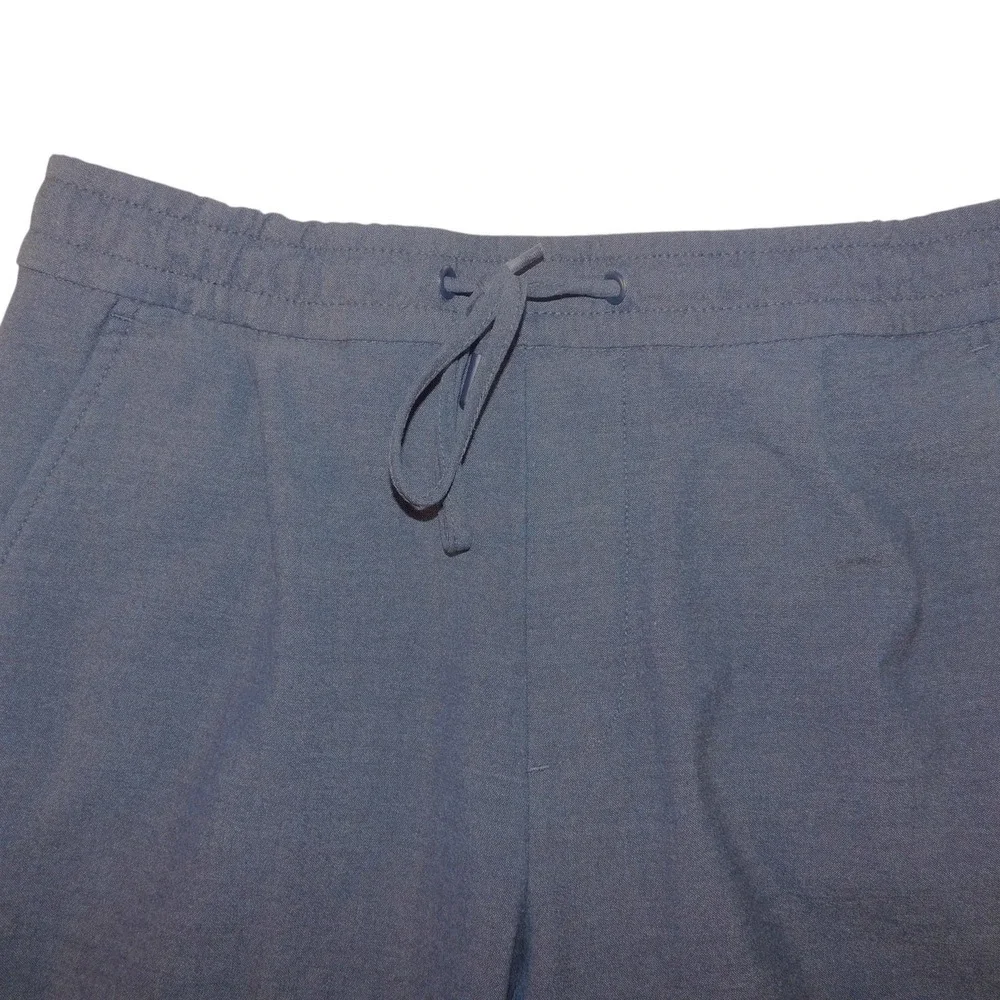 Zara Drawstring Elastic Waist Straight Leg Trouser Pants Women Small Navy Blue